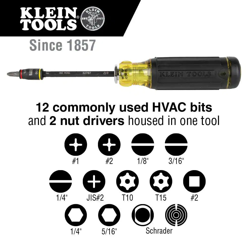 14-In-1 HVAC Adjustable-Length Screwdriver with Flip Socket