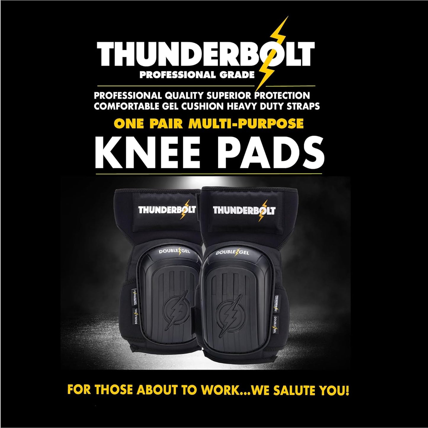 Knee Pads for Men Construction Knee Pads for Work Knee Pads for Men and Women Gel Knee Pads Gardening Flooring Roofing Heavy Duty Gel Knee Pads Thick Foam Strong Adjustable Non-Slip Straps