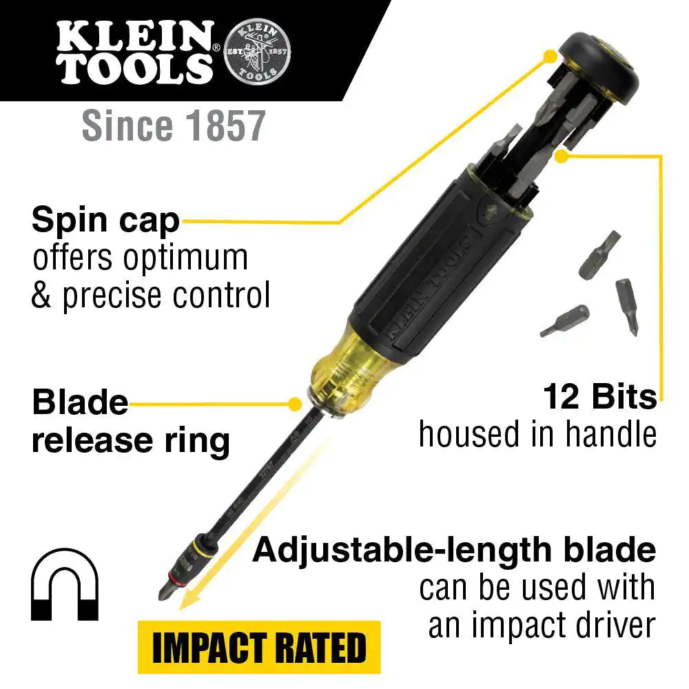 14-In-1 HVAC Adjustable-Length Screwdriver with Flip Socket