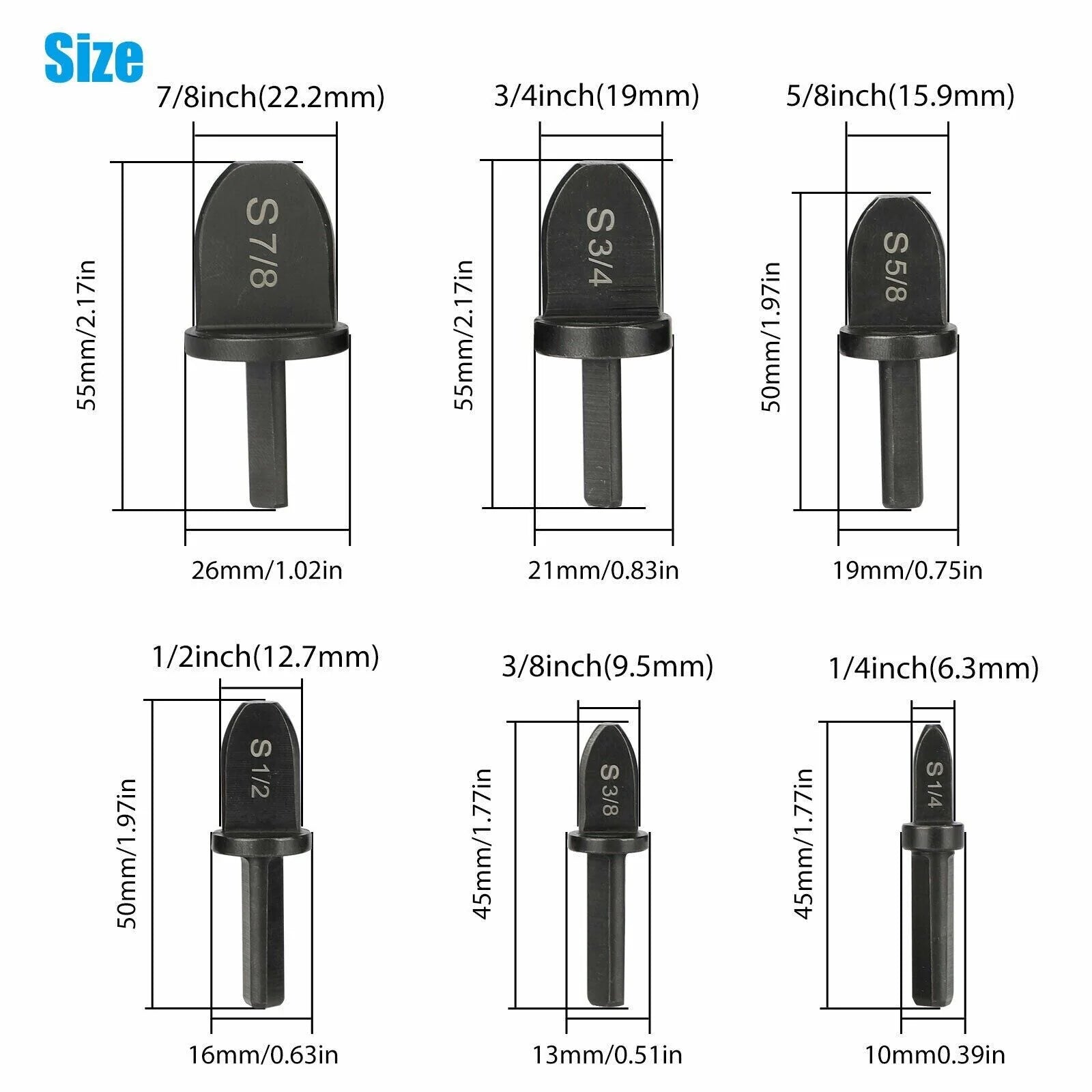 6X Swaging Tool Drill Bit Set Air Conditioner Copper Pipe Flaring Tube Expander