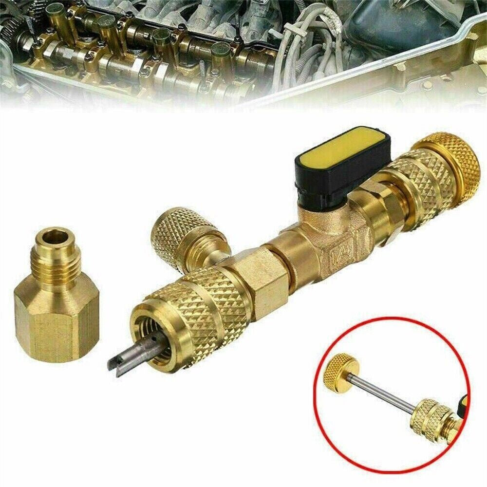 HVAC Tool AC Schrader Valve Core Remover Dual Size 1/4 and 5/16 Port Installer